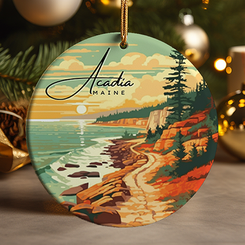 Acadia National Park Maine Coastal Ceramic Ornament
