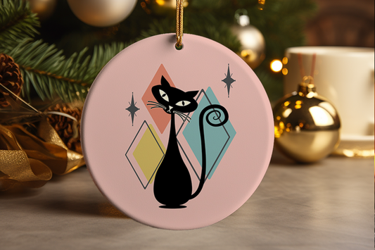 Mid Century Modern Atomic Cat Ornament