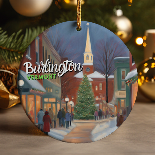 Burlington Vermont Winter Wonderland Christmas Ornament – A Charming Holiday Souvenir