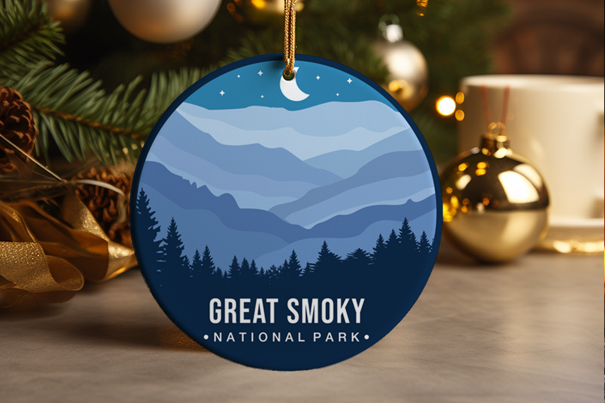 Great Smoky Mountains National Park Ceramic Ornament: Tennessee Travel Gift
