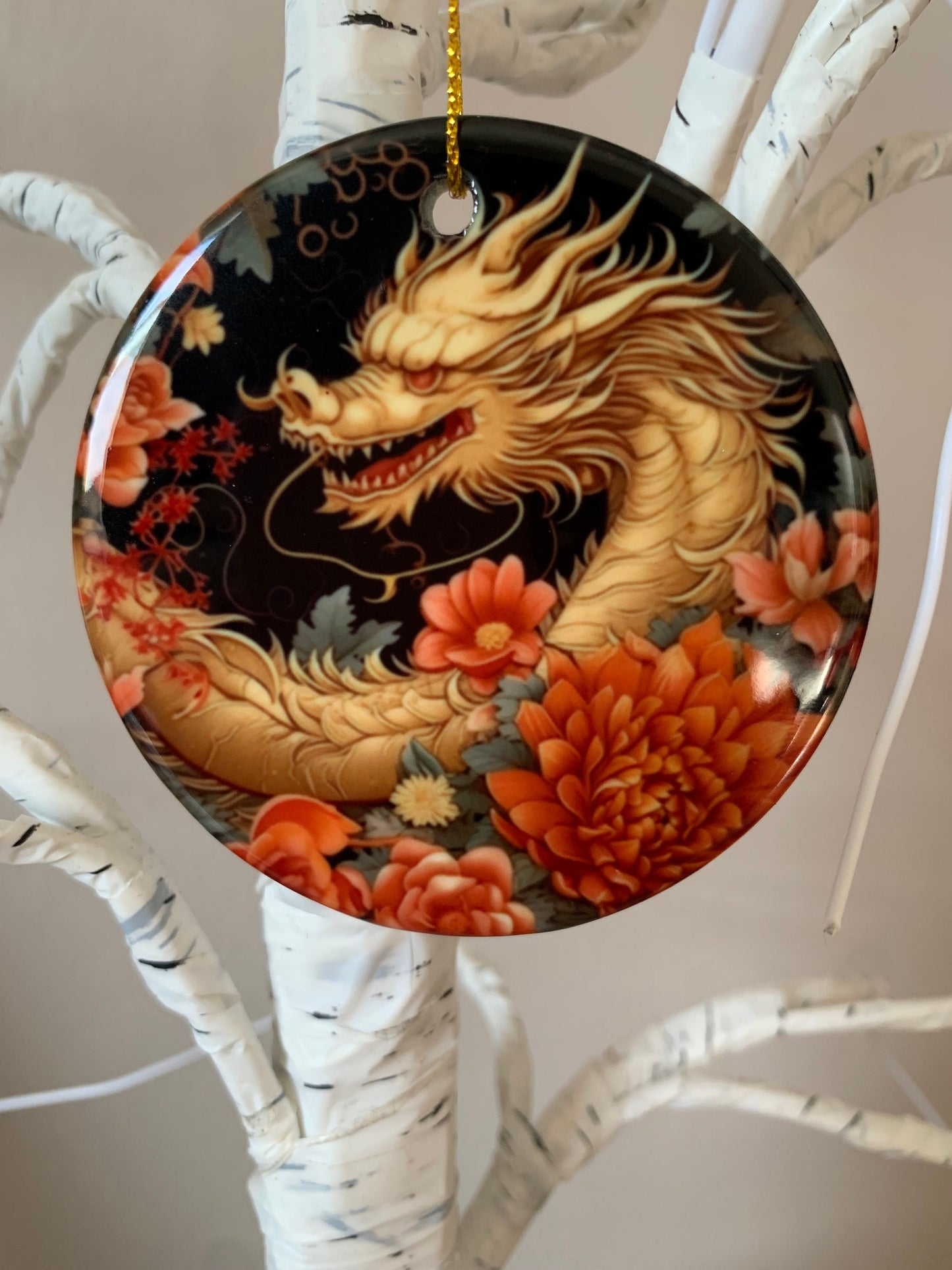 Dragon Zodiac Ornament: Chinese New Year Gold Style Decor