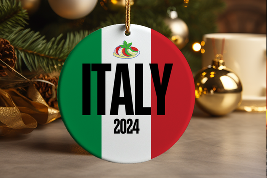 Italy Christmas Ornament Italian Flag Souvenir Travel Gift Personalized Year Unique Holiday Keepsake
