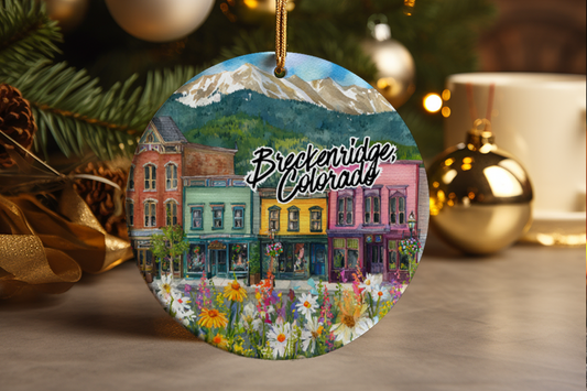 Breckenridge Colorado Mountains Ornament Travel Souvenir Ceramic Keepsake Gift Unique Christmas Decor