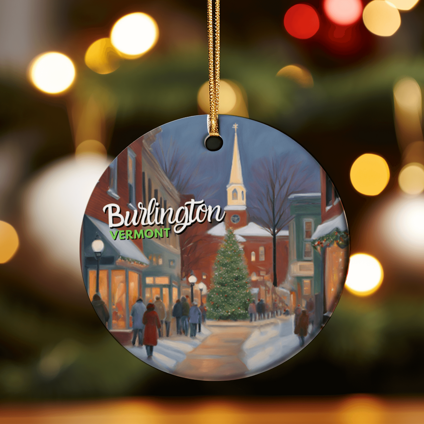 Burlington Vermont Winter Wonderland Christmas Ornament