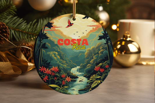 Costa Rica Rainforest Ceramic Christmas Ornament