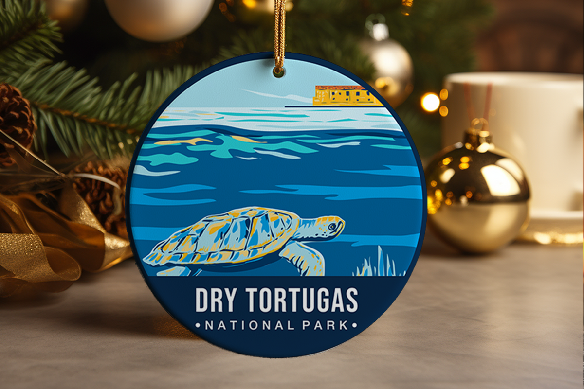 Dry Tortugas Florida Ornament Ceramic Souvenir Historic Fort Jefferson Gift Coastal Nature Decor