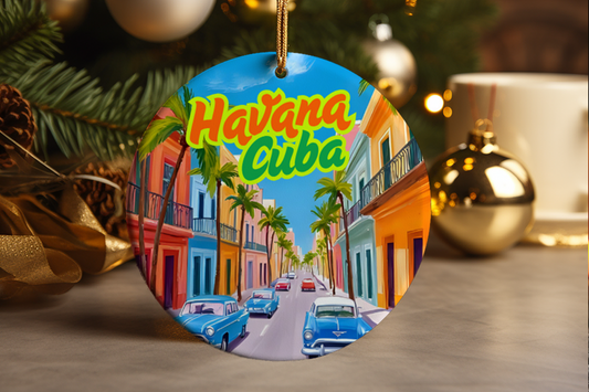 Havana Cuba Ornament Souvenir Ceramic Christmas Ornament Travel Gift Handcrafted Keepsake