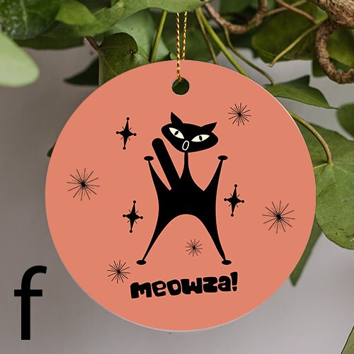 Mid Century Modern Atomic Cat Ornament