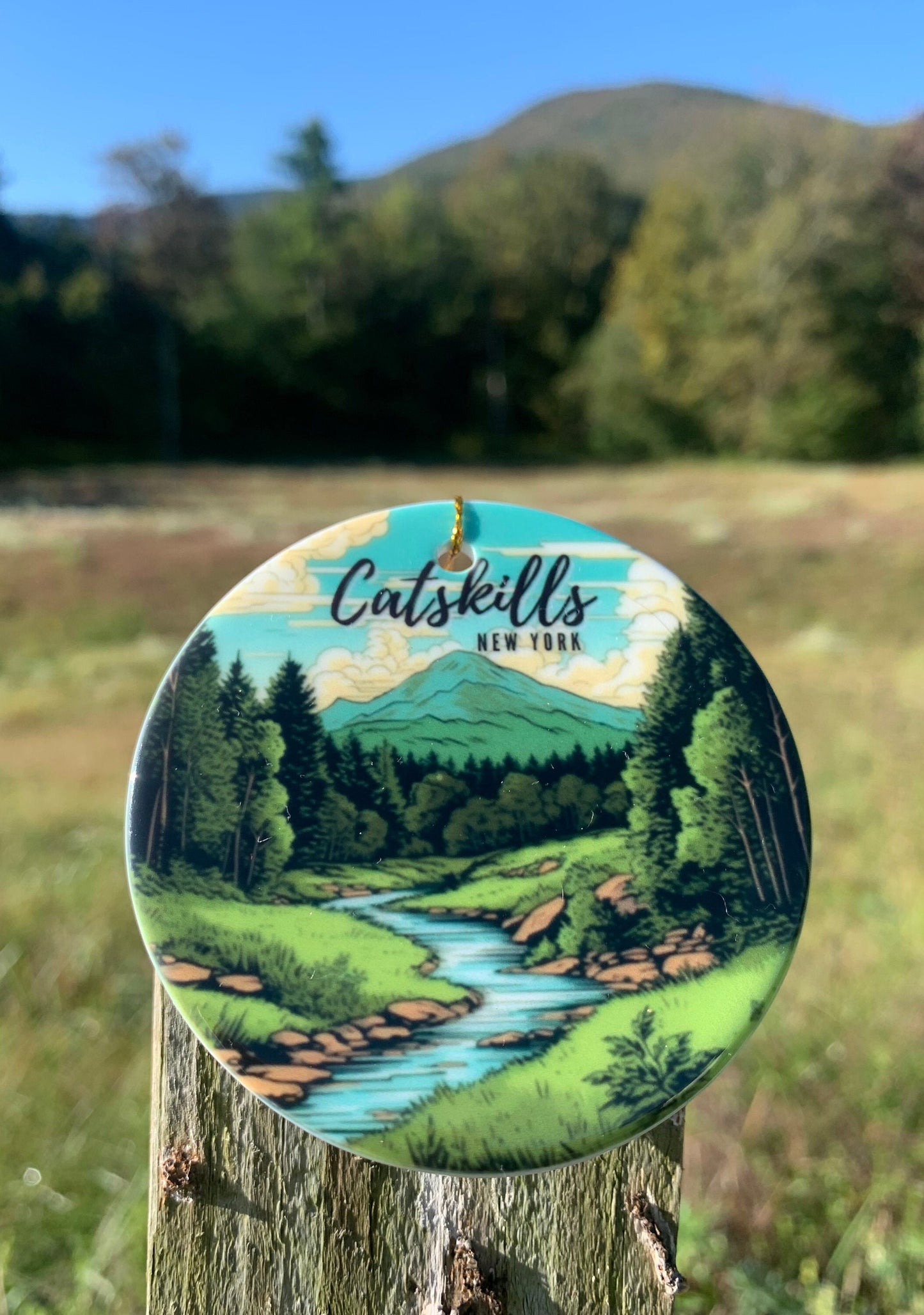 Catskills Ceramic Ornament: Mountains, Forest, Waterfalls Travel Souvenir