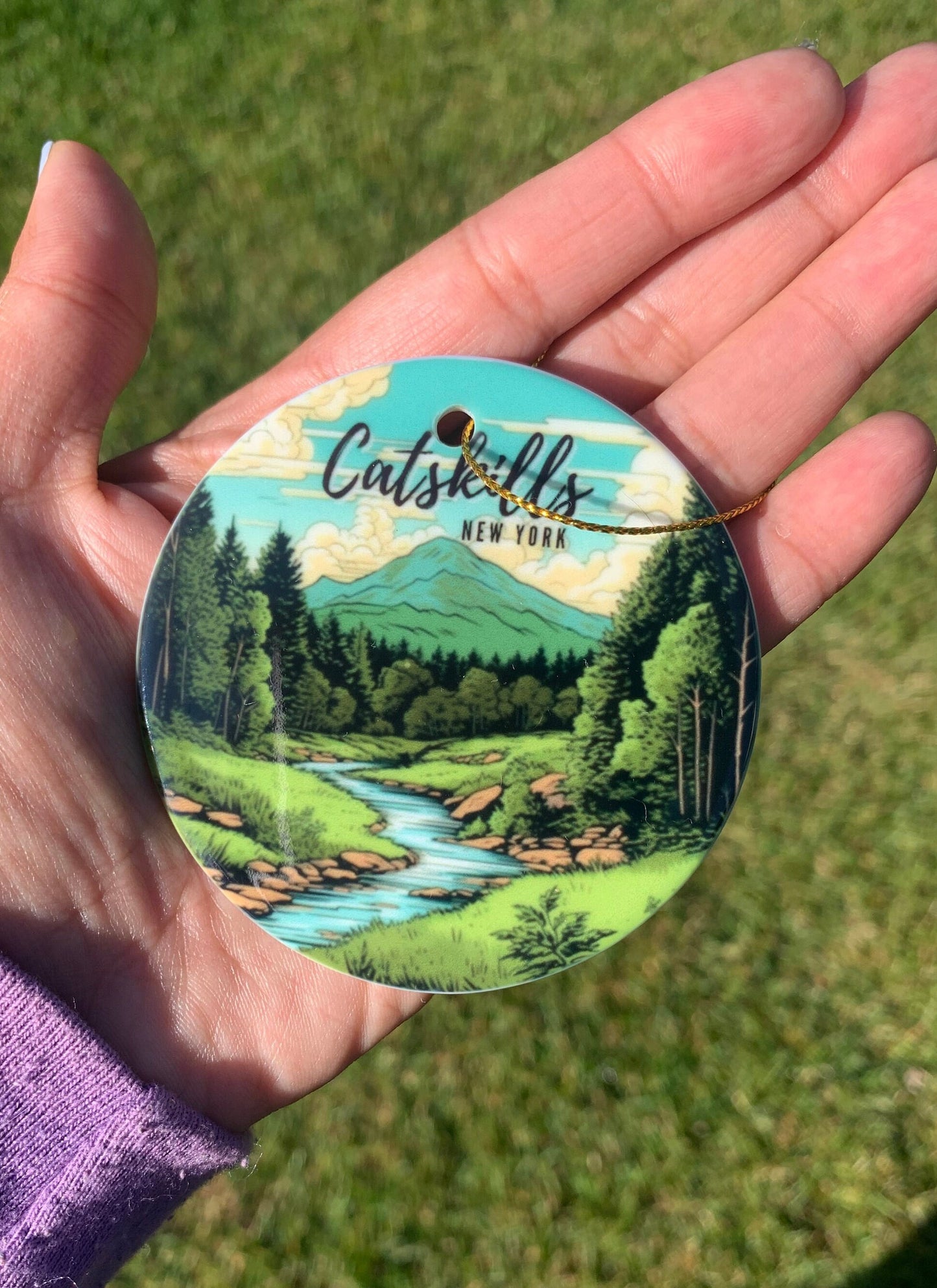 Catskills Ceramic Ornament: Mountains, Forest, Waterfalls Travel Souvenir