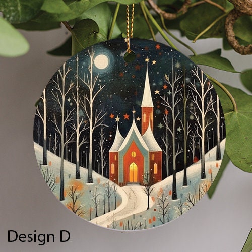 Nordic Folk Art Village Ornament