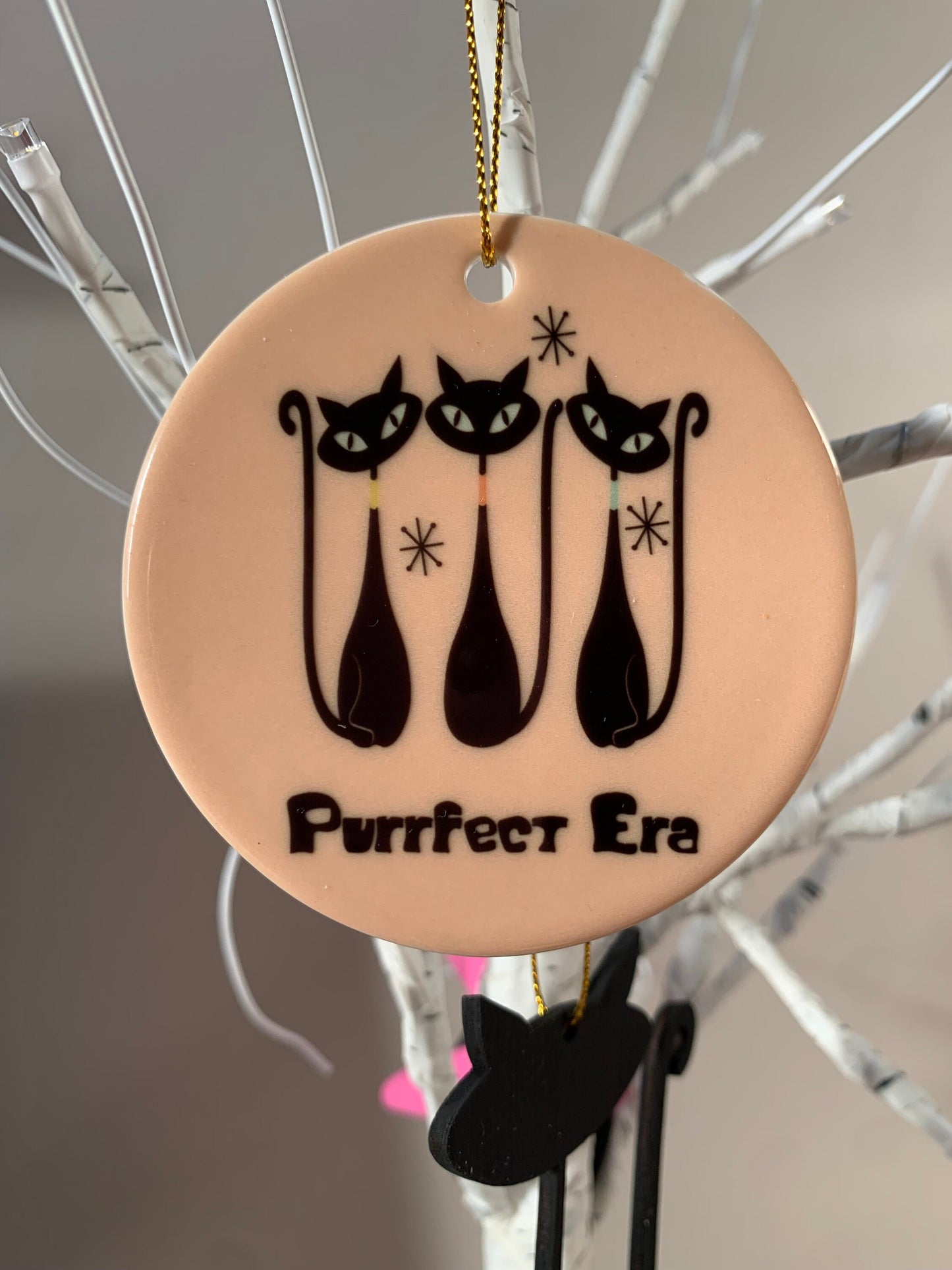 Mid Century Modern Atomic Cat Ornament