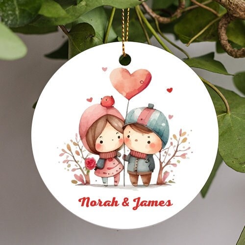 Valentine's Day Couple Personalized Ornament