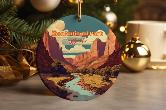 Zion National Park Ceramic Ornament: Utah Souvenir Gift