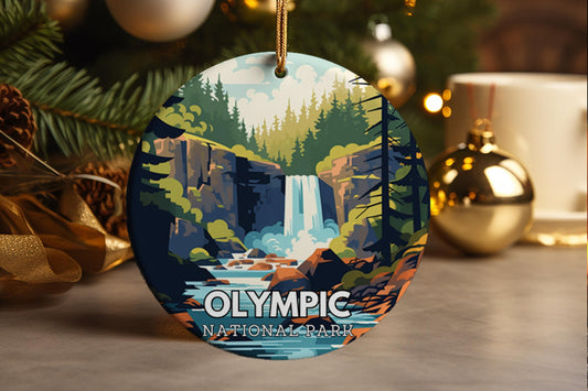 Olympic National Park Adventure Travel Ornament Souvenir Ceramic Ornament
