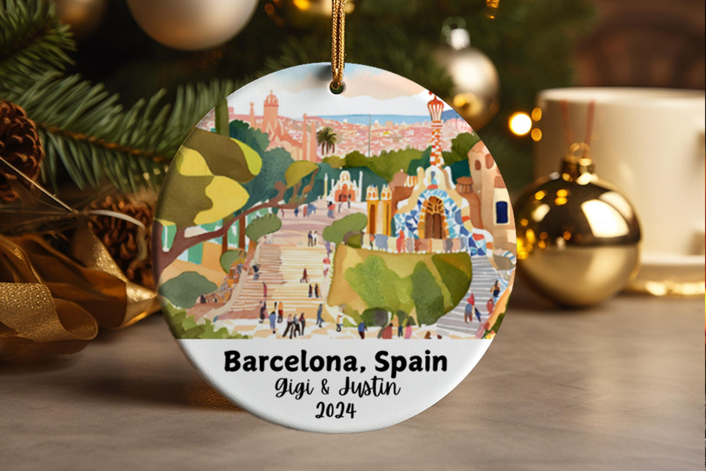 Barcelona Ornament: Casa Batlló Ceramic Travel Keepsake