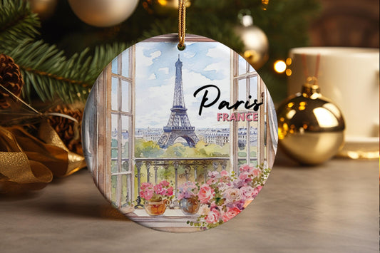 Paris Eiffel Tower Ornament, France Travel Keepsake