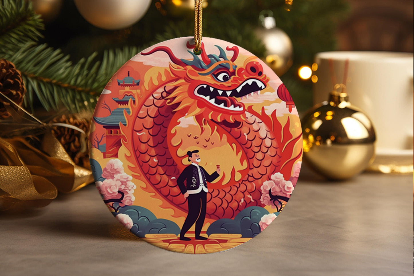 Dragon Zodiac Ornament: Chinese New Year 2025 Ceramic Decor