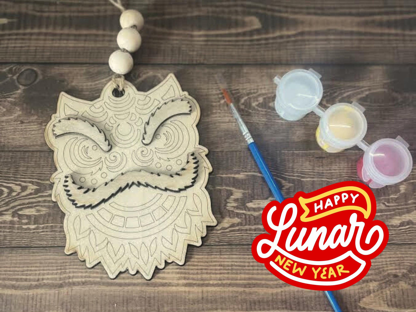 DIY Dragon Ornament Kit: Lunar New Year Craft, Paint Your Own