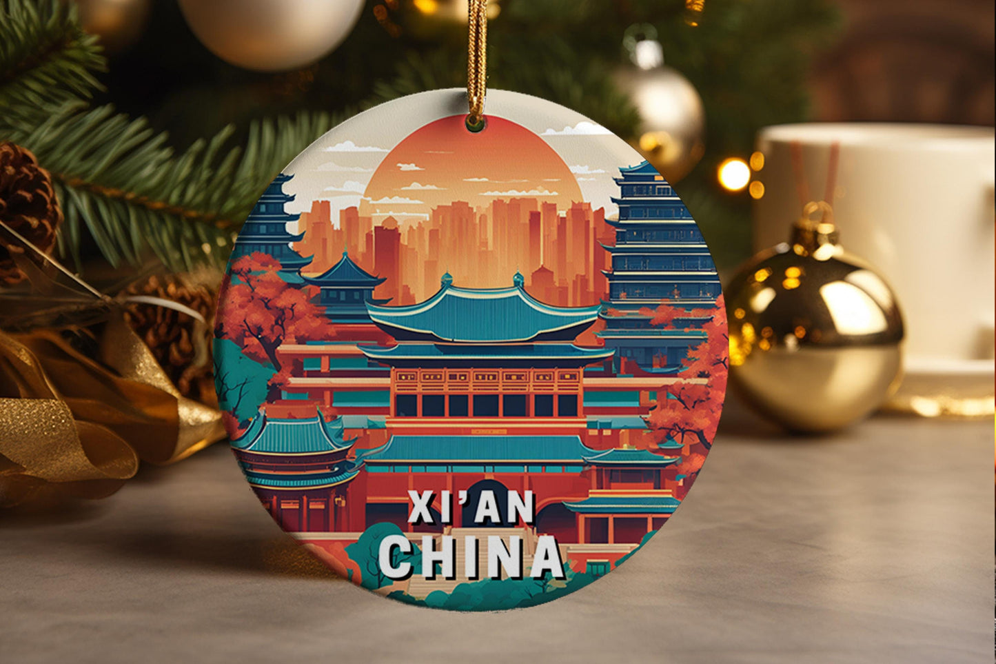 Xian China Travel Ornament: Handmade Ceramic Souvenir