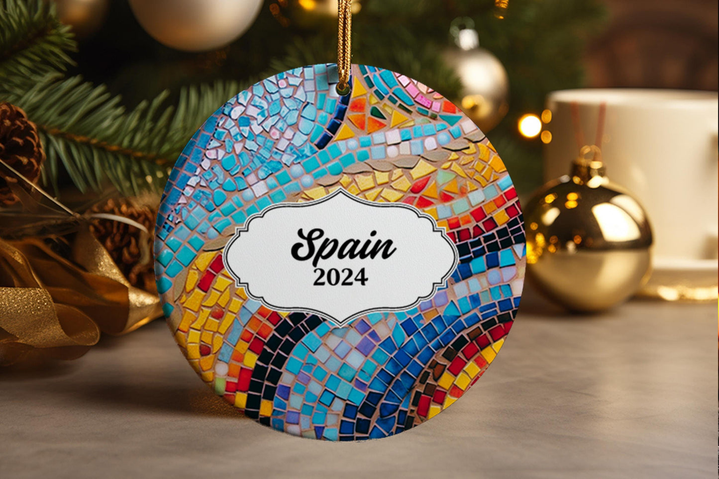 Spain Ornament Gaudi Inspired Decorative Ceramic Tile Gift Barcelona Souvenir Art Decor