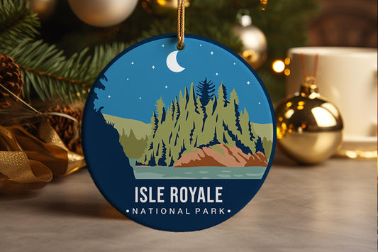 Isle Royale National Park Ornament: Ceramic Travel Souvenir