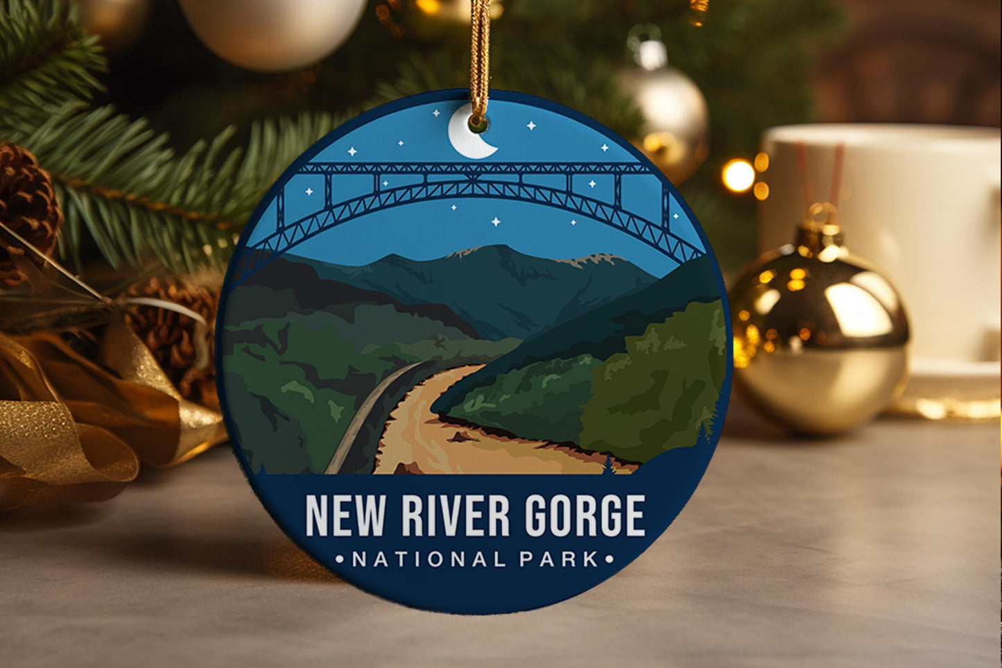 New River Gorge National Park Ornament: Ceramic Souvenir Keepsake