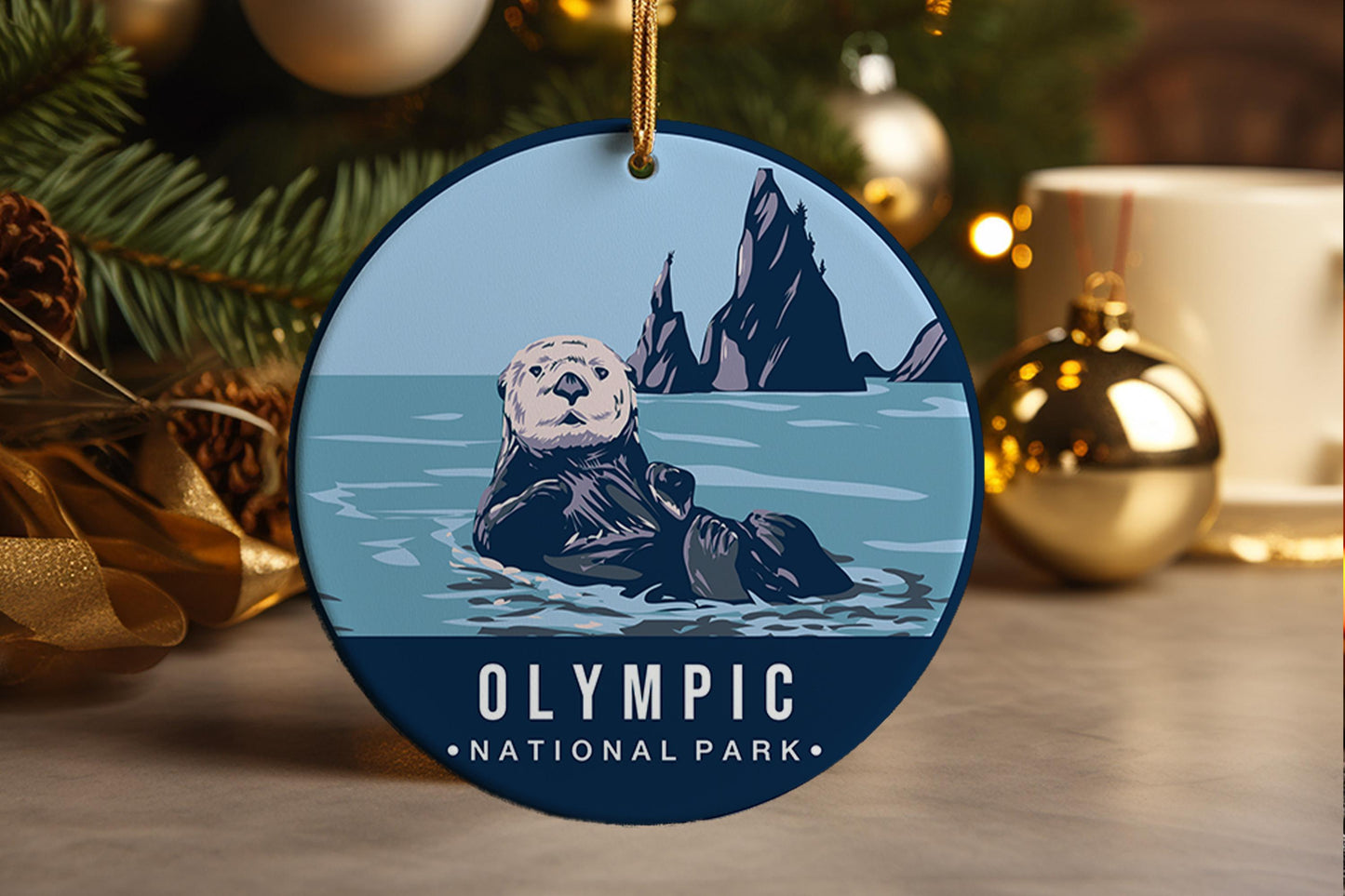 Olympic National Park Ceramic Ornament, Travel Keepsake