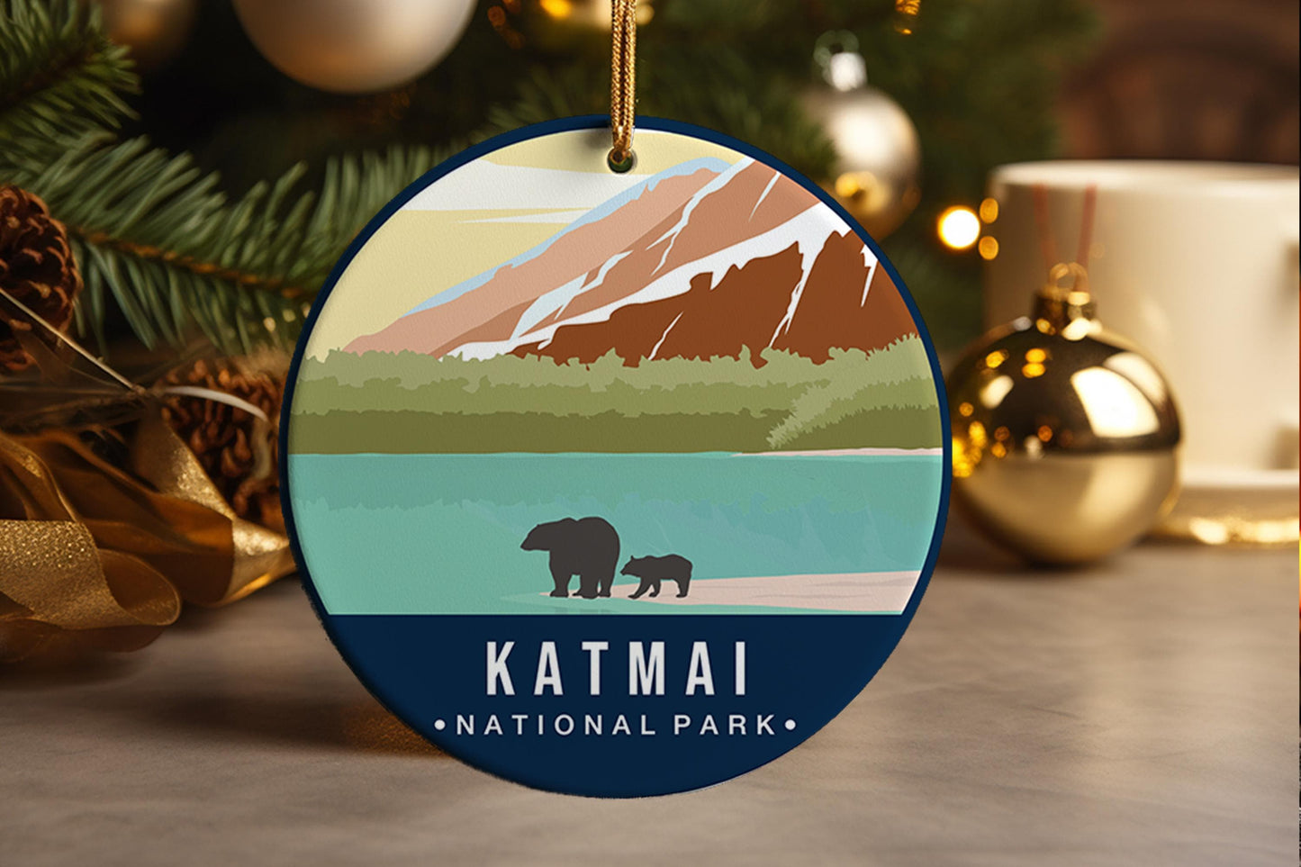 Katmai National Park Ornament: Ceramic Travel Souvenir