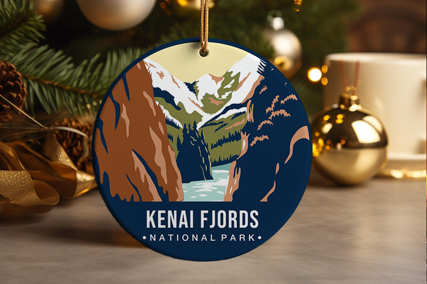 Kenai Fjords National Park Ornament: Ceramic Travel Souvenir