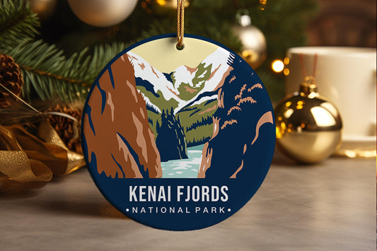 Kenai Fjords National Park Ornament: Ceramic Travel Souvenir