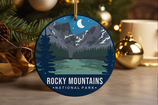 Rocky Mountains Ornament: Ceramic Travel Souvenir