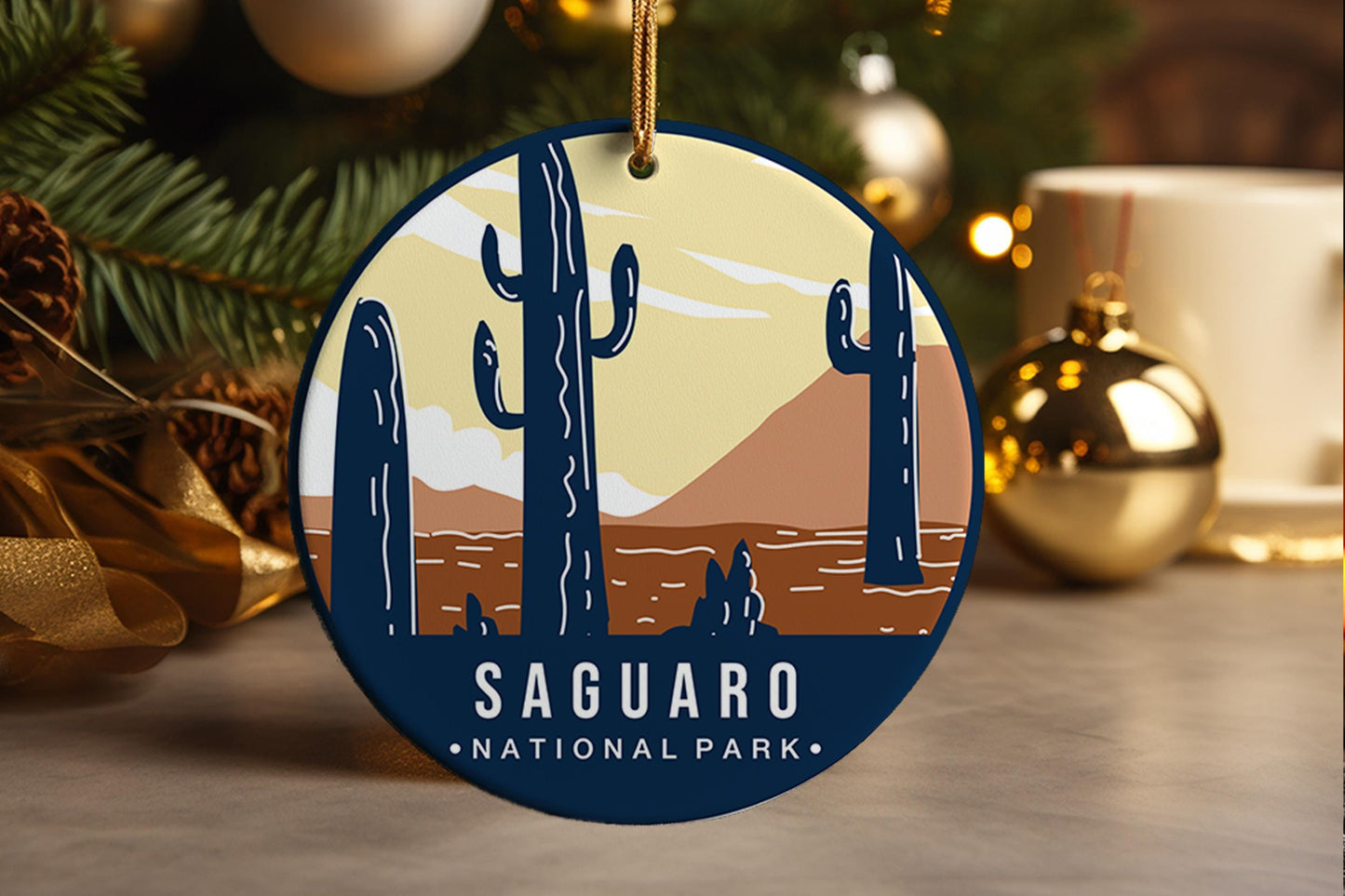 Saguaro National Park Ornament: Ceramic Travel Souvenir