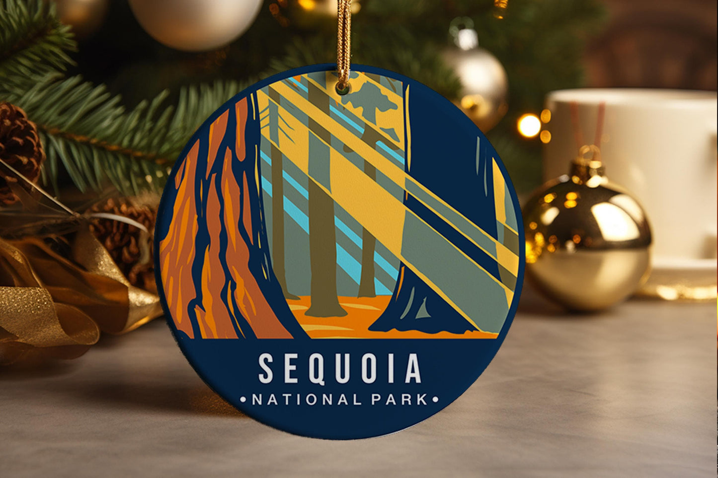Sequoia National Park Ornament: Ceramic Souvenir Keepsake