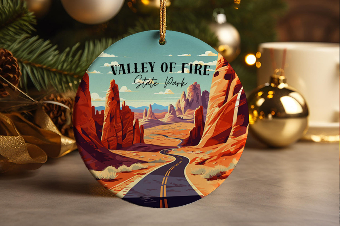 Valley of Fire State Park Ornament: Nevada Travel Souvenir