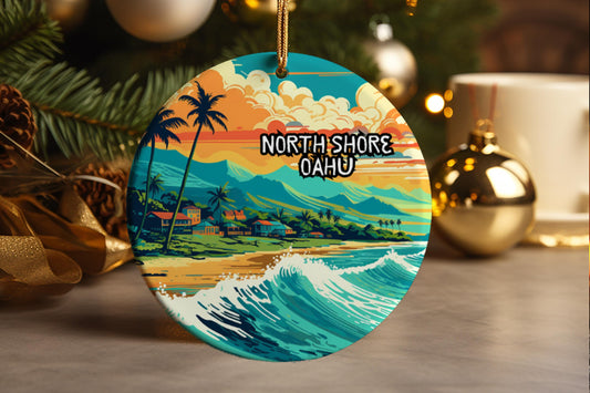 North Shore Oahu Ornament: Hawaii Travel Keepsake