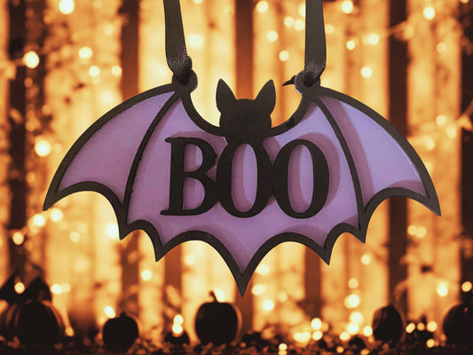 Boo Bat Ornament: Spooky Halloween Decor, Halloween Decoration, Tag