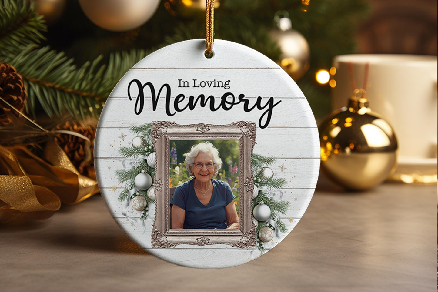 Personalized Photo Memorial Ornament: Loved Ones Christmas Keepsake