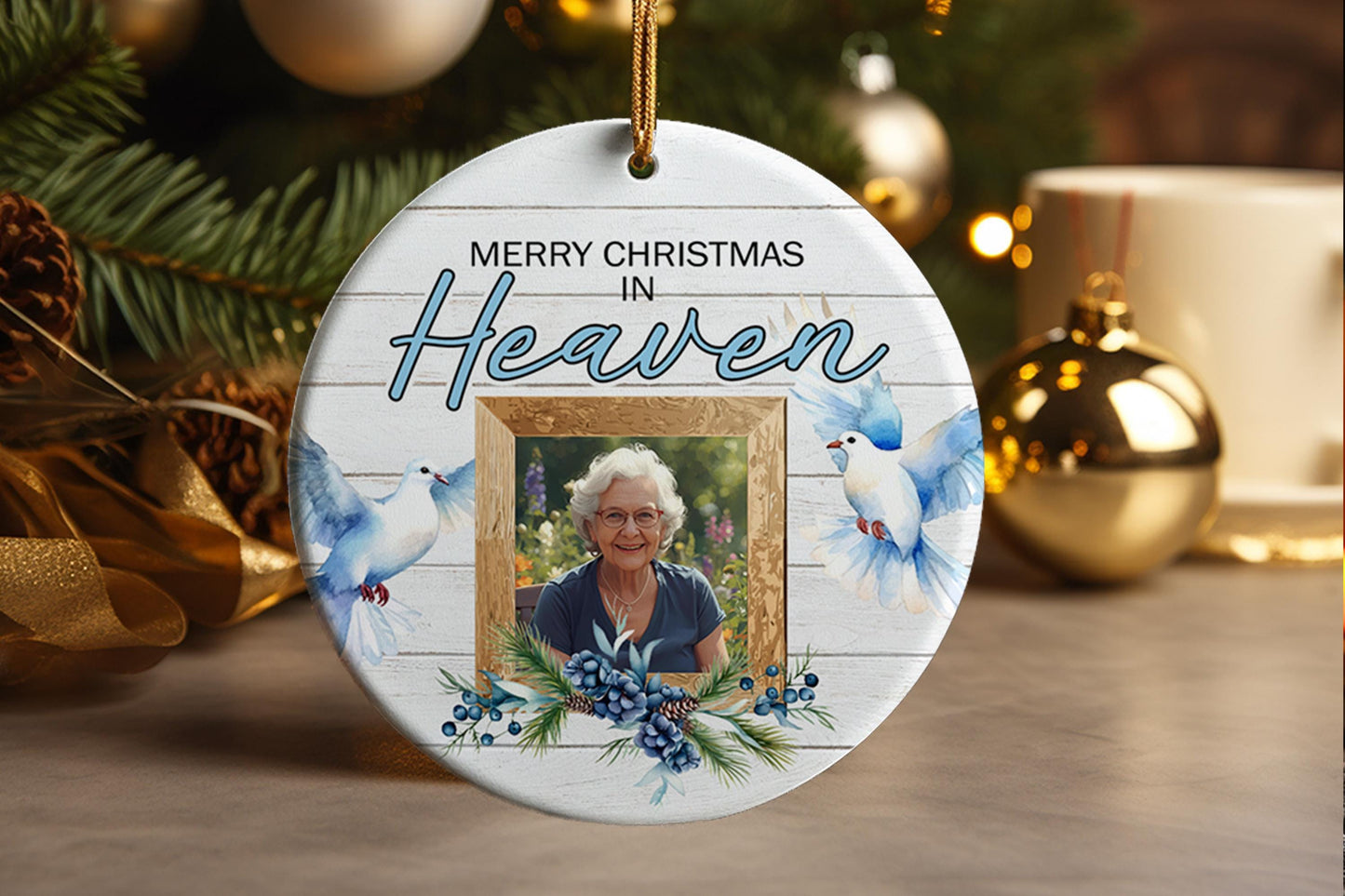 Personalized Photo Memorial Ornament: Loved Ones Christmas Keepsake