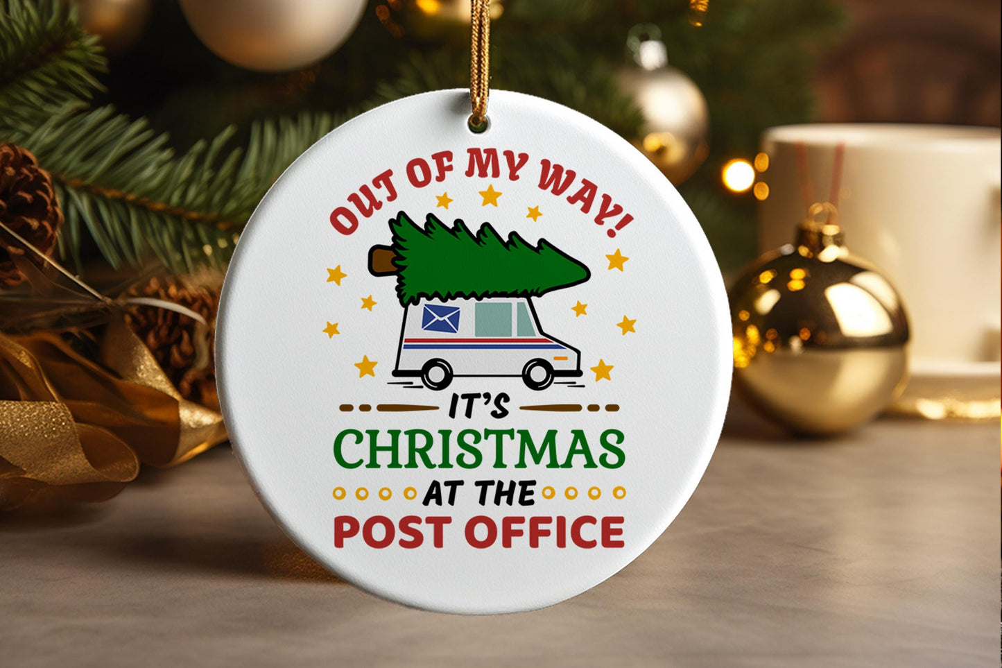 Funny Mail Carrier Christmas Ornament | Holiday Postal Worker Gift