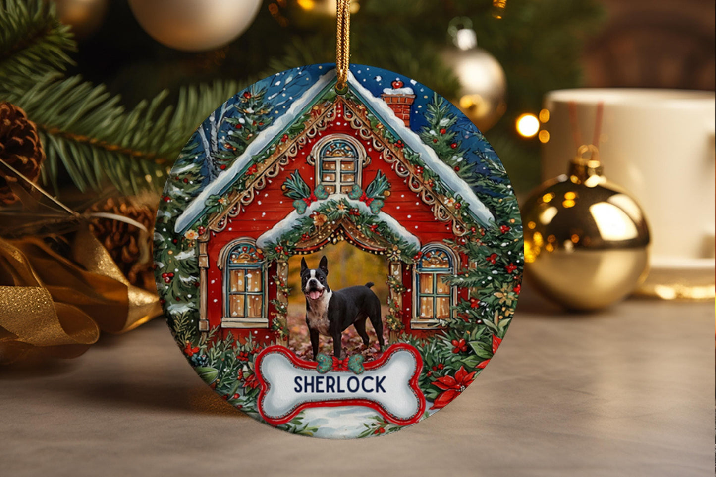 Personalized Dog Christmas Ornament - Pet First Christmas Keepsake