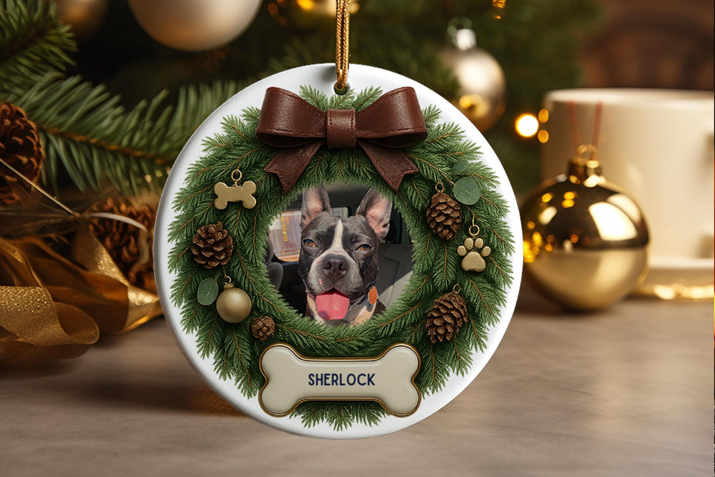 Personalized Dog Christmas Ornament - Pet First Christmas Keepsake