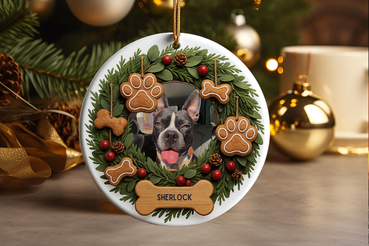 Personalized Dog Christmas Ornament - Pet First Christmas Keepsake