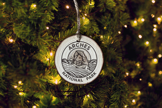 Rustic Wood Slice Ornament: Archer National Park Keepsake, Personalized Gift