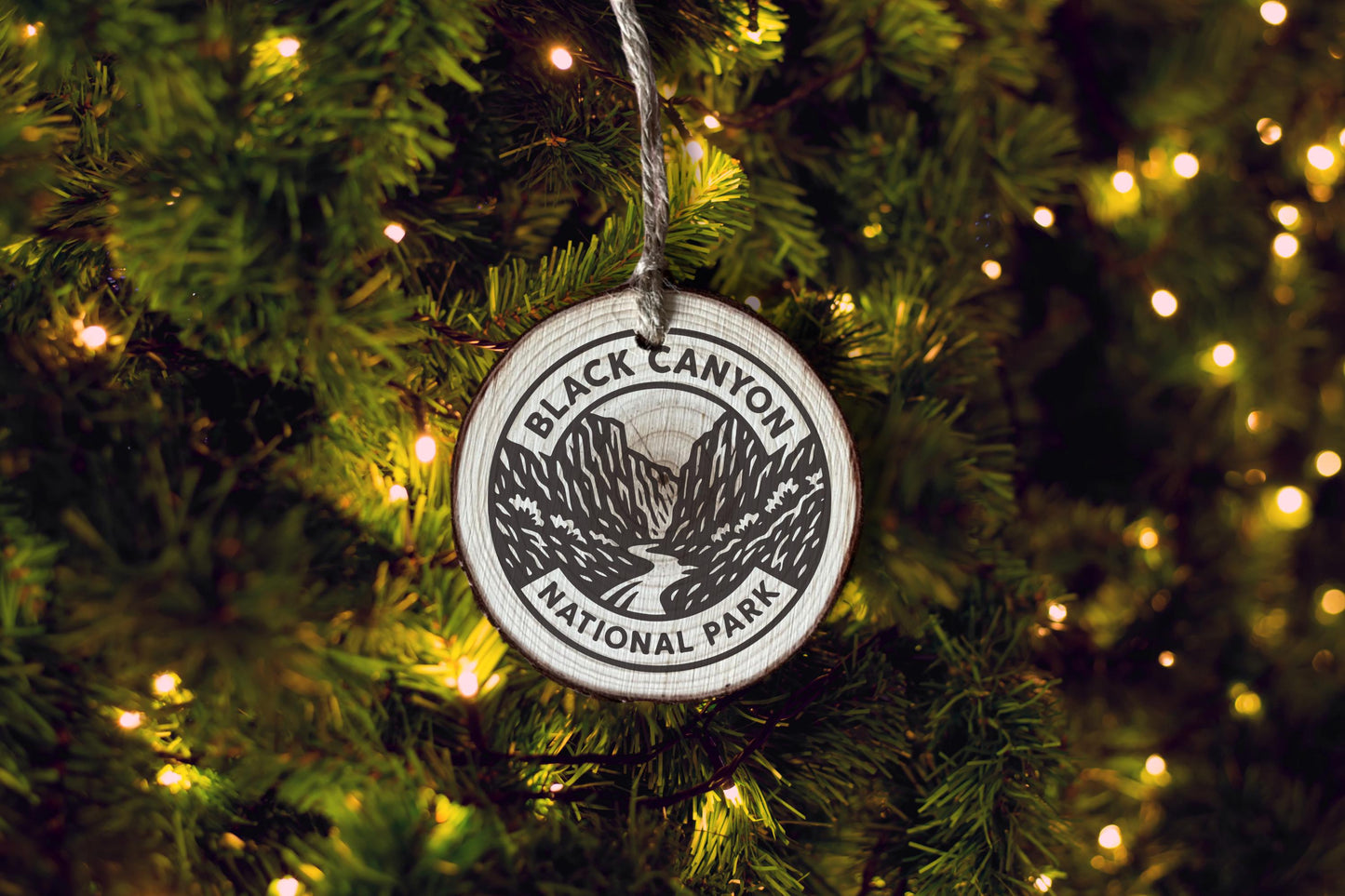 Rustic Wood Slice Ornament: Black Canyon National Park Keepsake, Personalized Gift