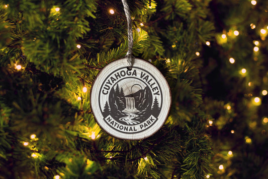 Rustic Wood Slice Ornament: Cuyahoga Valley National Park Keepsake, Personalized Gift