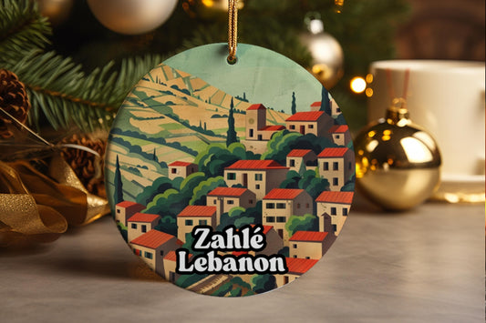 Zahle Lebanon Ceramic Ornament, Bekaa Valley Travel Souvenir, Middle Eastern Keepsake
