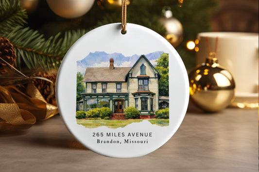 Custom Watercolor House Ornament, Personalized Christmas Gift, New Home Keepsake, Housewarming Present, First Home