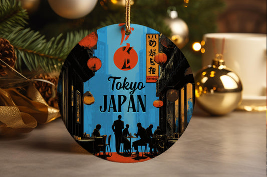 Tokyo Tea House Ornament Japan Modern Architecture Sakura Travel Souvenir Tree Decor