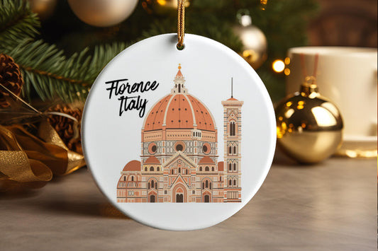Florence Italy Duomo Ceramic Ornament, Tuscany Travel Souvenir, Holiday Decor